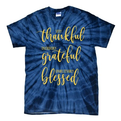 Thankful Grateful Blessed Leopard Pumpkin Fall Thanksgiving Tie-Dye T-Shirt