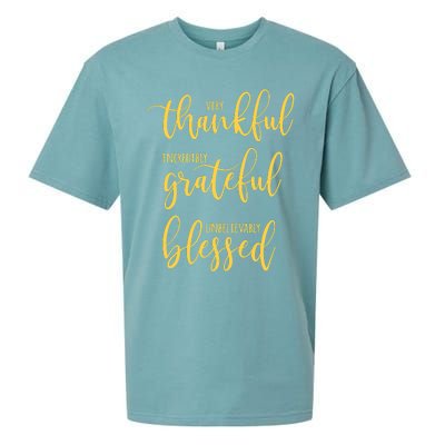 Thankful Grateful Blessed Leopard Pumpkin Fall Thanksgiving Sueded Cloud Jersey T-Shirt