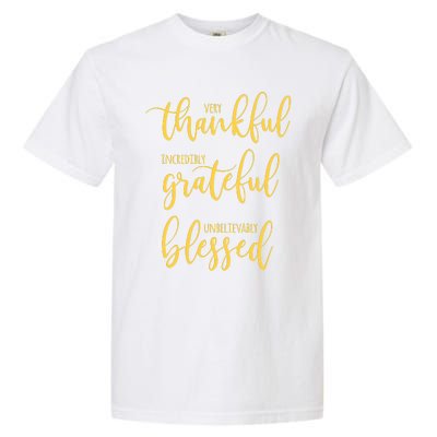 Thankful Grateful Blessed Leopard Pumpkin Fall Thanksgiving Garment-Dyed Heavyweight T-Shirt