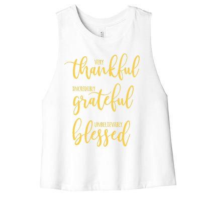 Thankful Grateful Blessed Leopard Pumpkin Fall Thanksgiving Women's Racerback Cropped Tank