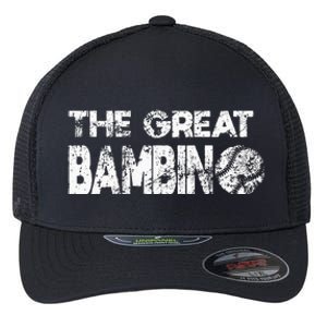 The Great Bambino Simple Baseball Legend Design Distressed Flexfit Unipanel Trucker Cap