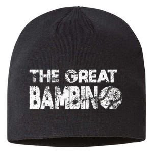 The Great Bambino Simple Baseball Legend Design Distressed Sustainable Beanie