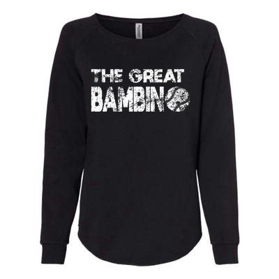 The Great Bambino Simple Baseball Legend Design Distressed Womens California Wash Sweatshirt