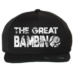 The Great Bambino Simple Baseball Legend Design Distressed Wool Snapback Cap