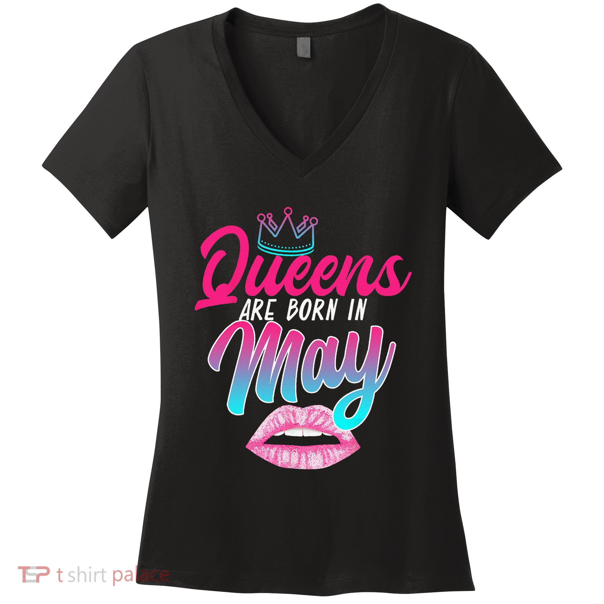 Taurus Gemini Birthday Queens Are Born In May Zodiac Sign Women's V-Neck T-Shirt