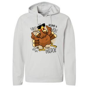 Turkey Gravy Beans And Rolls Let Me See That Casserole Funny Performance Fleece Hoodie