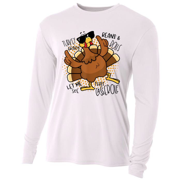 Turkey Gravy Beans And Rolls Let Me See That Casserole Funny Cooling Performance Long Sleeve Crew