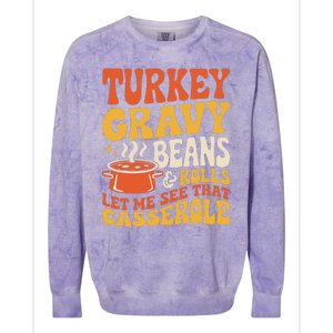 Turkey Gravy Beans And Rolls Funny Autumn Thanksgiving 2024 Colorblast Crewneck Sweatshirt