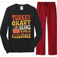 Turkey Gravy Beans And Rolls Funny Autumn Thanksgiving 2024 Long Sleeve Pajama Set