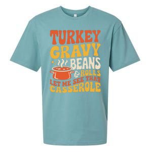 Turkey Gravy Beans And Rolls Funny Autumn Thanksgiving 2024 Sueded Cloud Jersey T-Shirt