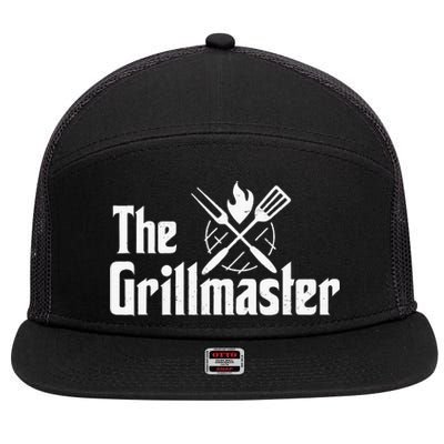 The Grillmaster Bbq Grill & Smoker Barbecue Chef 7 Panel Mesh Trucker Snapback Hat