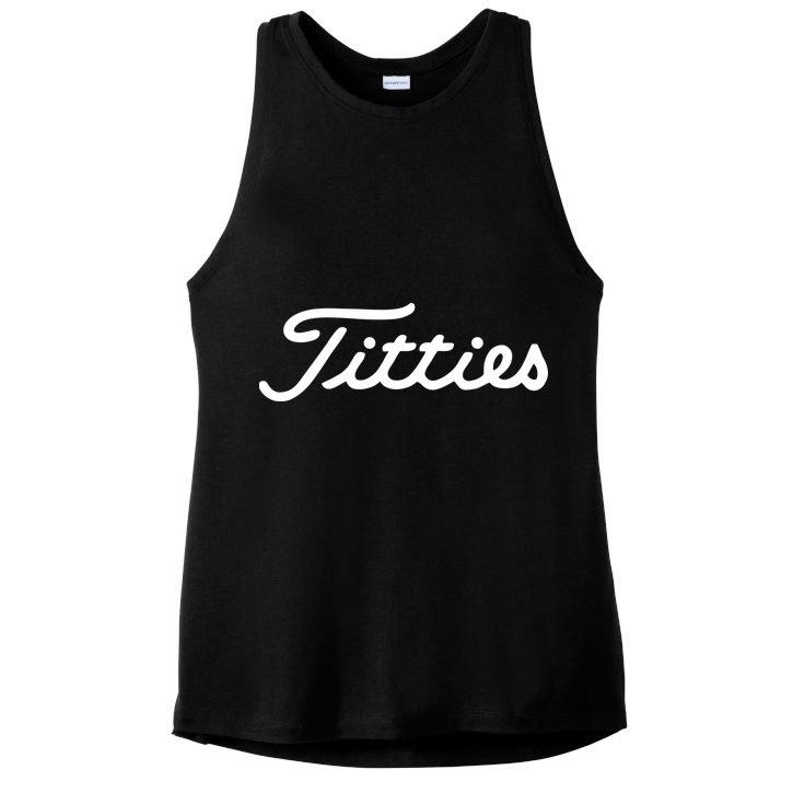 Titties Golf Bachelor Party Funny Golfing Gift Parody Ladies PosiCharge Tri-Blend Wicking Tank