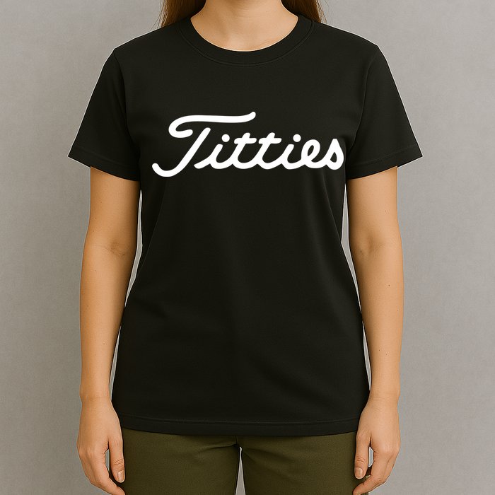 Titties Golf Bachelor Party Funny Golfing Gift Parody T-Shirt