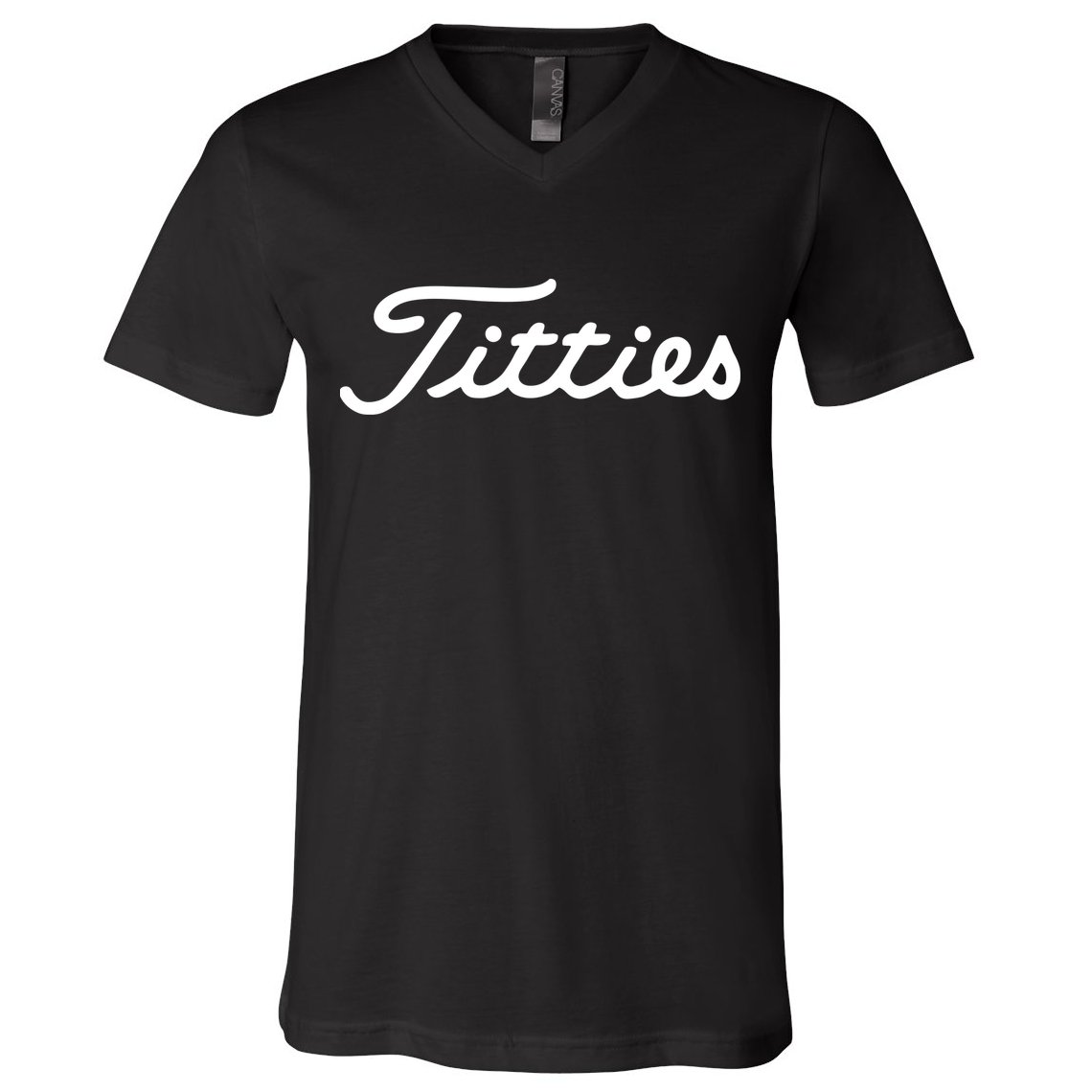 Titties Golf Bachelor Party Funny Golfing Gift Parody V-Neck T-Shirt