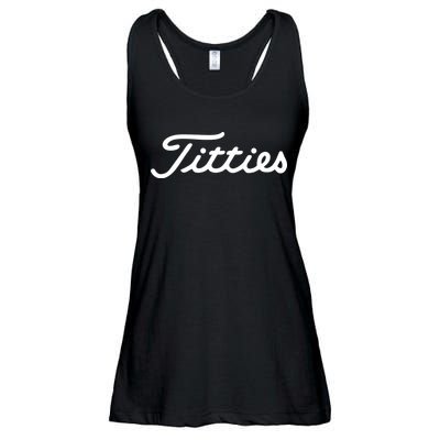 Titties Golf Bachelor Party Funny Golfing Gift Parody Ladies Essential Flowy Tank
