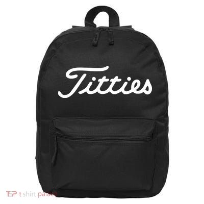 Titties Golf Bachelor Party Funny Golfing Gift Parody 16 in Basic Backpack
