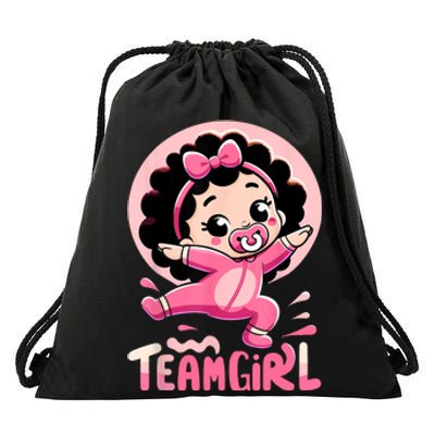 Team Girl Baby Gender Reveal Party Announcemen Drawstring Bag