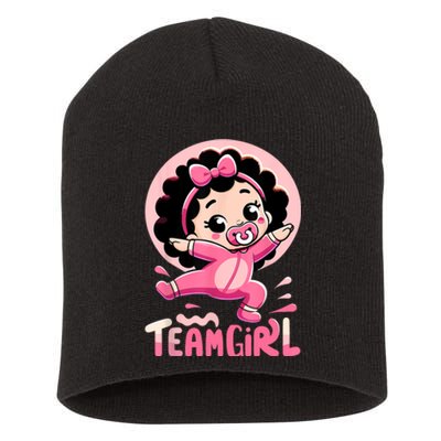 Team Girl Baby Gender Reveal Party Announcemen Short Acrylic Beanie