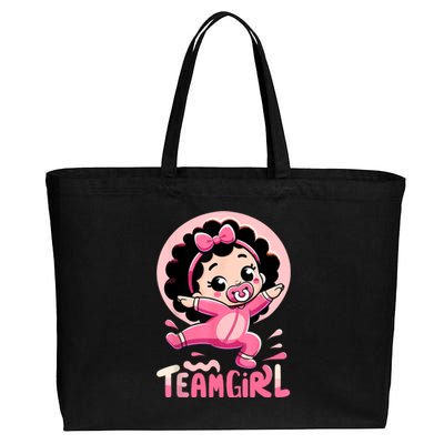 Team Girl Baby Gender Reveal Party Announcemen Cotton Canvas Jumbo Tote