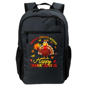 Thankful Grateful Blessed Turkey Family Happy Thanksgiving Daily Commute Backpack