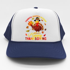 Thankful Grateful Blessed Turkey Family Happy Thanksgiving Trucker Hat