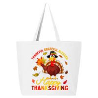 Thankful Grateful Blessed Turkey Family Happy Thanksgiving 25L Jumbo Tote