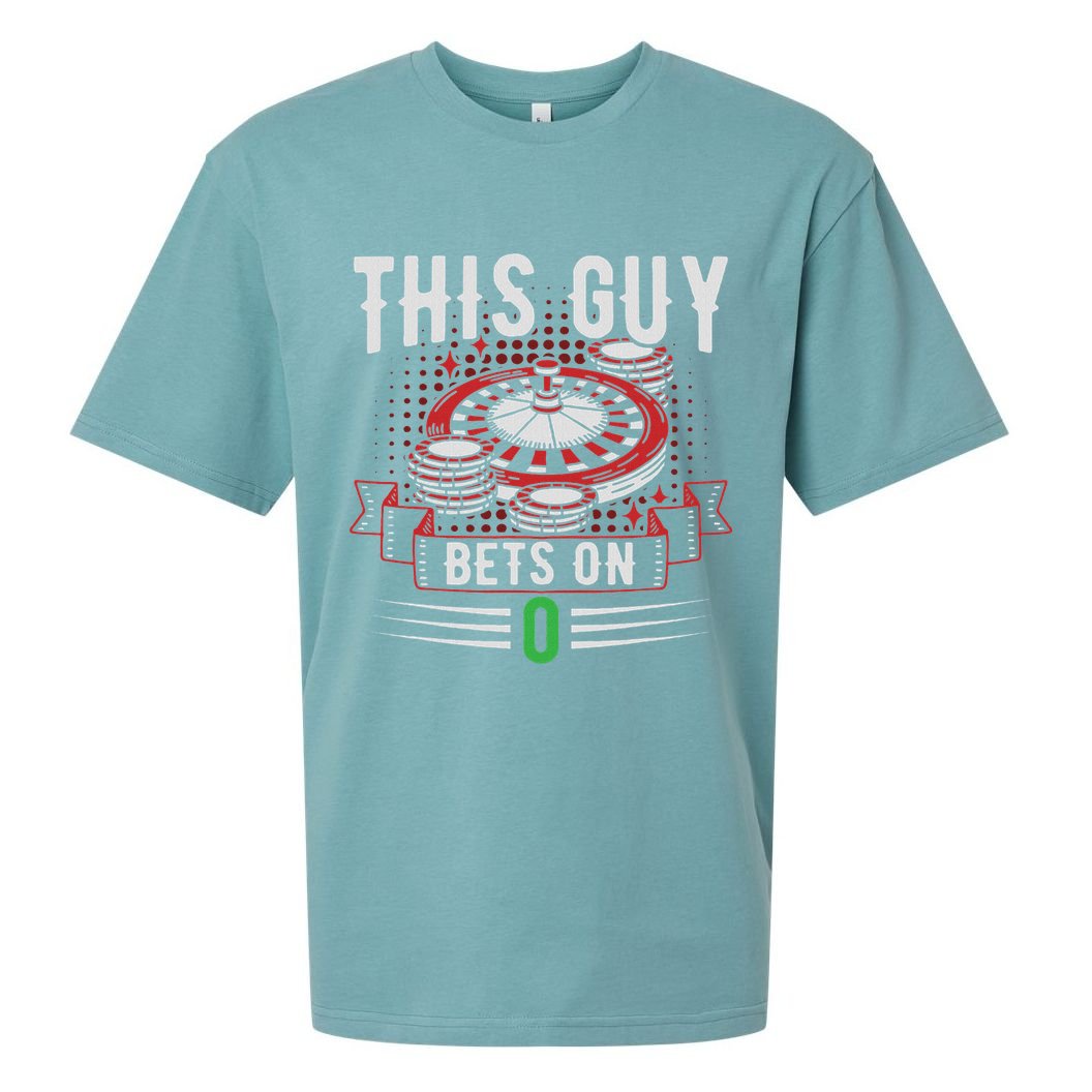 This Guy Bets On 0 Design Roulette Wheel And Casino Gambling Sueded Cloud Jersey T-Shirt
