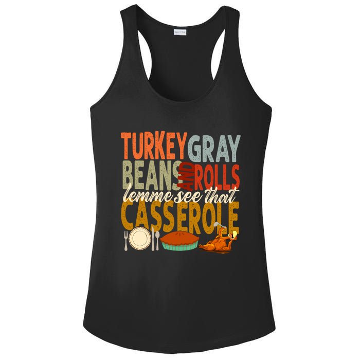 Turkey Gravy Beans And Rolls Let Me See That Casserole Fall Ladies PosiCharge Competitor Racerback Tank