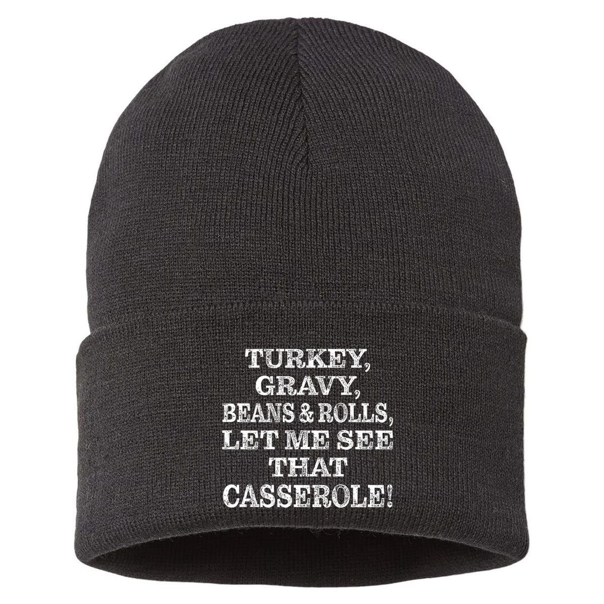 Turkey Gravy Beans And Rolls Let Me See That Casserole Sustainable Knit Beanie
