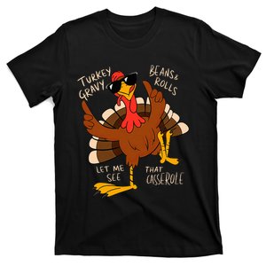 Turkey Gravy Beans And Rolls Casserole Funny Thanksgiving T-Shirt