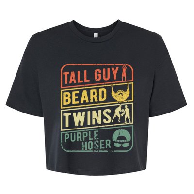 TALL GUY BEARD TWINS PURPLE HOSER Bella+Canvas Jersey Crop Tee