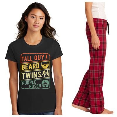 TALL GUY BEARD TWINS PURPLE HOSER Women's Flannel Pajama Set