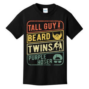 TALL GUY BEARD TWINS PURPLE HOSER Kids T-Shirt