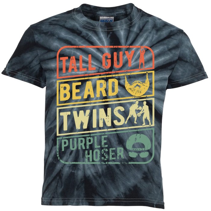 TALL GUY BEARD TWINS PURPLE HOSER Kids Tie-Dye T-Shirt