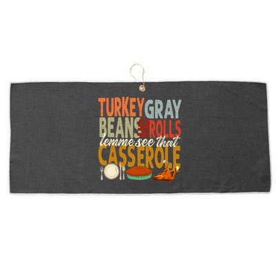 Turkey Gravy Beans And Rolls Let Me See That Casserole Fall Large Microfiber Waffle Golf Towel