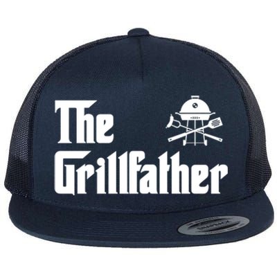 The Grillfather Bbq Funny Barbecue Grill Gift Flat Bill Trucker Hat