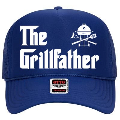 The Grillfather Bbq Funny Barbecue Grill Gift High Crown Mesh Back Trucker Hat