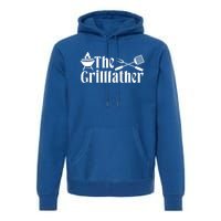 The Grillfather Bbq Fathers Day Present Funny Dad Bbq Gift Premium Hoodie