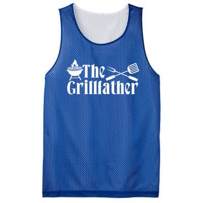 The Grillfather Bbq Fathers Day Present Funny Dad Bbq Gift Mesh Reversible Basketball Jersey Tank