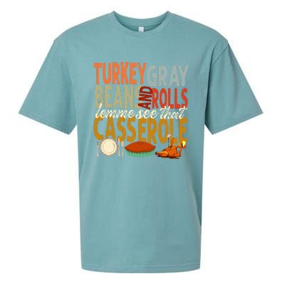 Turkey Gravy Beans And Rolls Let Me See That Casserole Fall Sueded Cloud Jersey T-Shirt