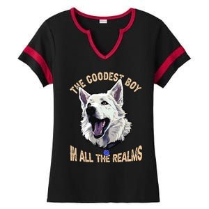 The Goodest Boy In All Realms Baldurs Gate 3 Dog Ladies Halftime Notch Neck Tee