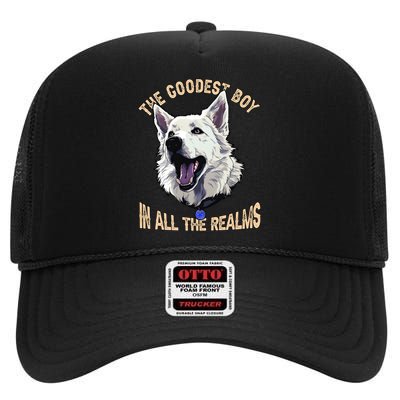 The Goodest Boy In All Realms Baldurs Gate 3 Dog High Crown Mesh Back Trucker Hat