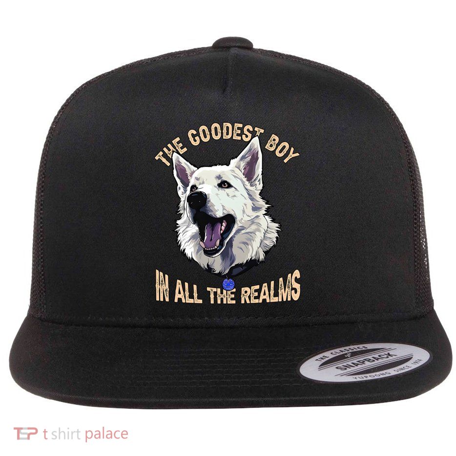 The Goodest Boy In All Realms Baldurs Gate 3 Dog Flat Bill Trucker Hat