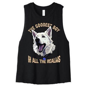 The Goodest Boy In All Realms Baldurs Gate 3 Dog Women's Racerback Cropped Tank