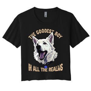 The Goodest Boy In All Realms Baldurs Gate 3 Dog Women's Crop Top Tee