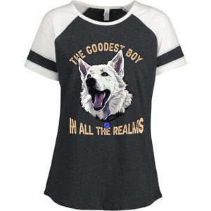 The Goodest Boy In All Realms Baldurs Gate 3 Dog Enza Ladies Jersey Colorblock Tee