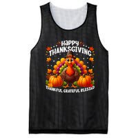 Thankful Grateful Blessed Happy Thanksgiving Turkey Women Mesh Reversible Basketball Jersey Tank