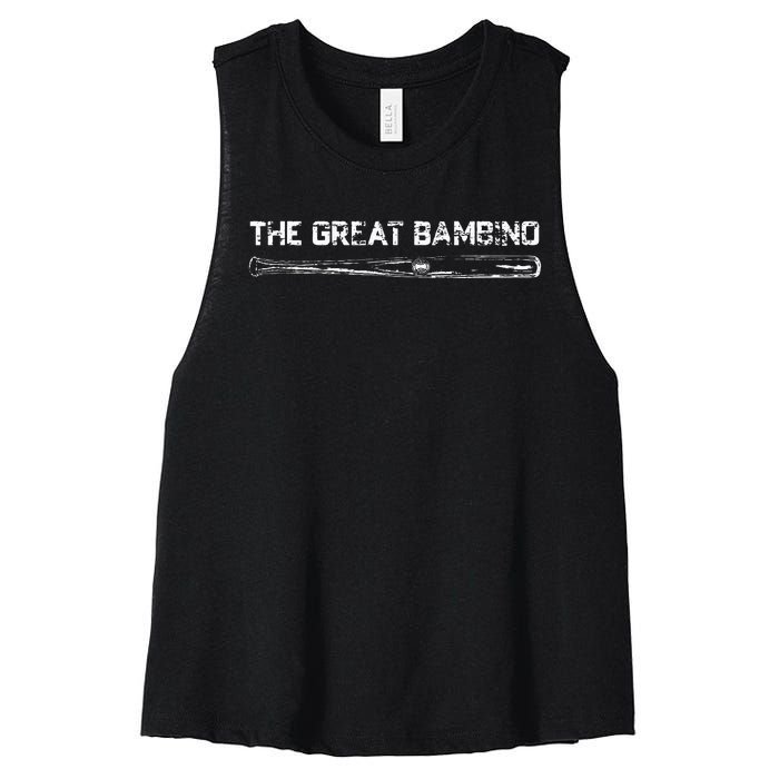 The Great Bambino Baseball Legend Sports Gift Light Women's Racerback Cropped Tank