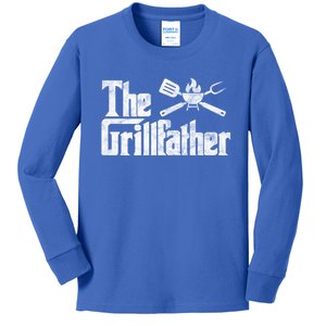 The Grillfather Bbq Grill Smoker Barbecue Chef Grill Master Cute Gift Kids Long Sleeve Shirt