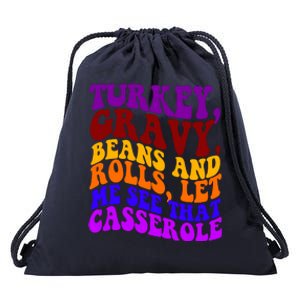 Turkey Gravy Beans And Rolls Let Me See That Casserole Drawstring Bag